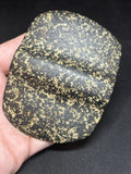 Speckled black and white bannerstone from Crawford County, Missouri — view 1