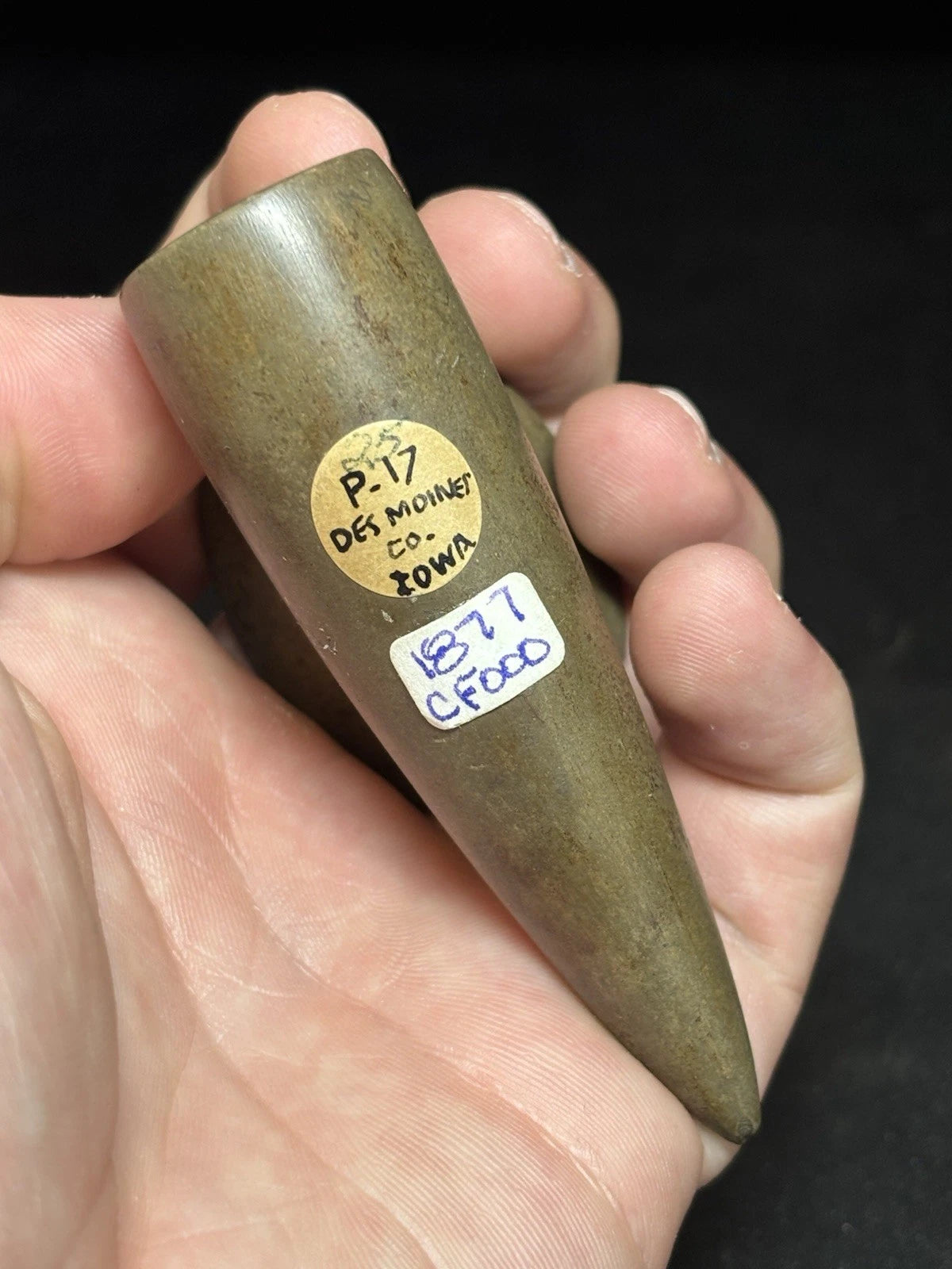 3 1/4″ Pipestone Disc Pipe — Des Moines Co., IA — view 3