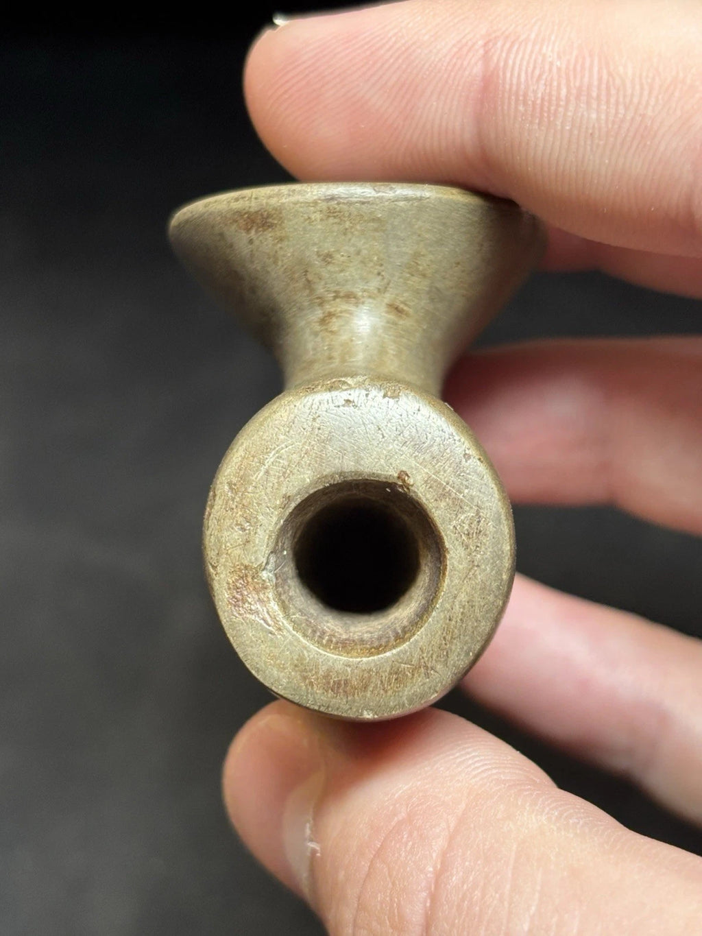 3 1/4″ Pipestone Disc Pipe — Des Moines Co., IA — view 7