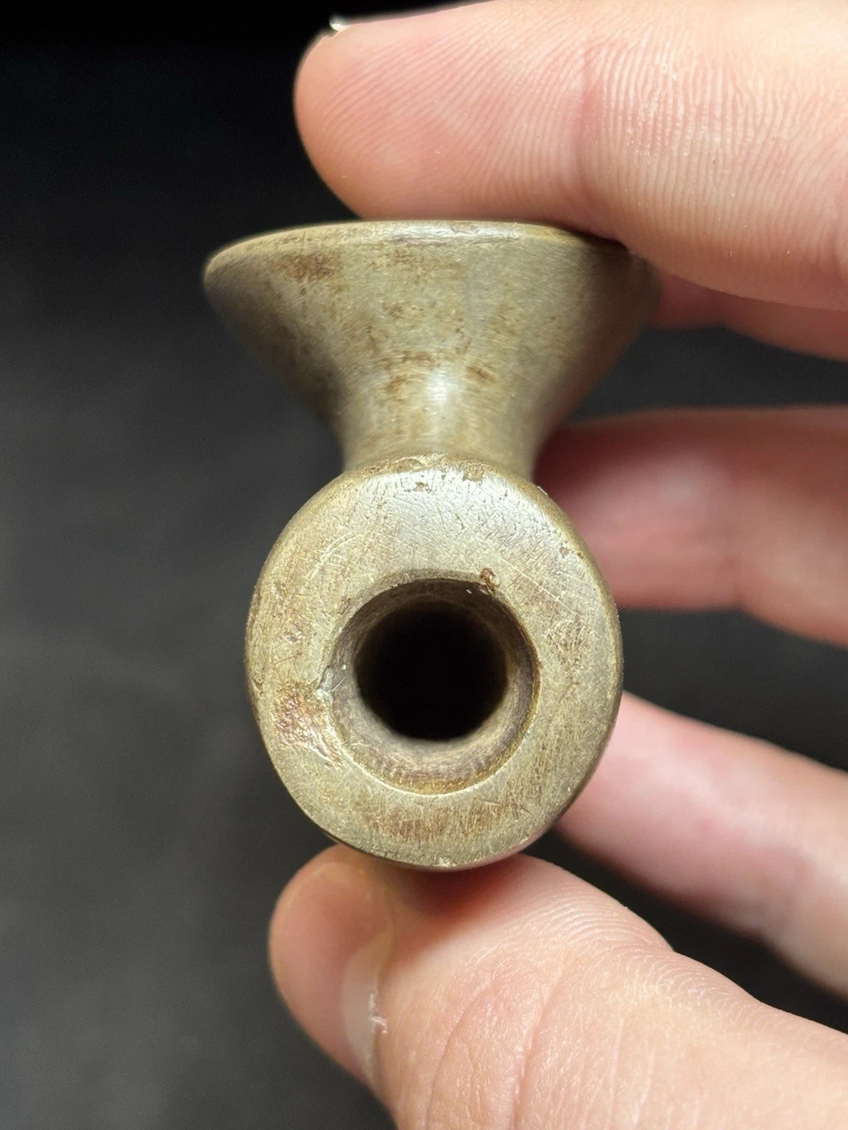 3 1/4″ Pipestone Disc Pipe — Des Moines Co., IA — view 7