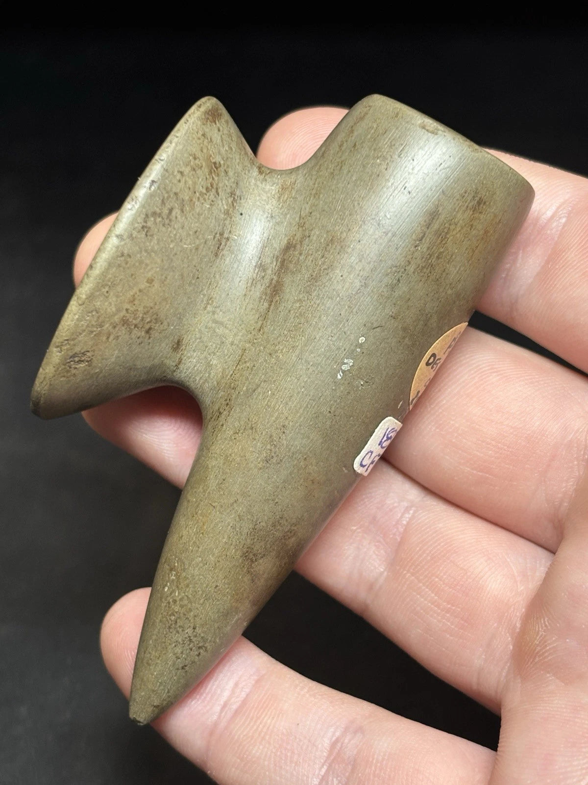 3 1/4″ Pipestone Disc Pipe — Des Moines Co., IA — view 8