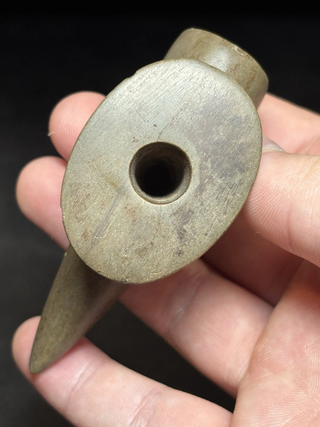 3 1/4″ Pipestone Disc Pipe — Des Moines Co., IA — view 9