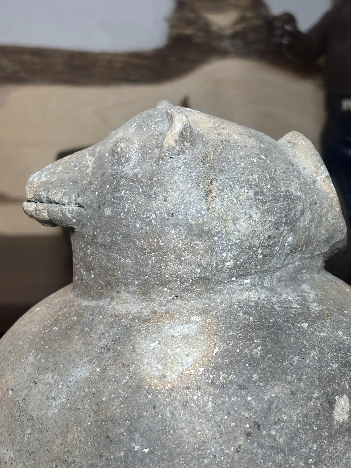 6 1/4″ Mississippian Hooded Bear Effigy Pot — Arkansas — view 2