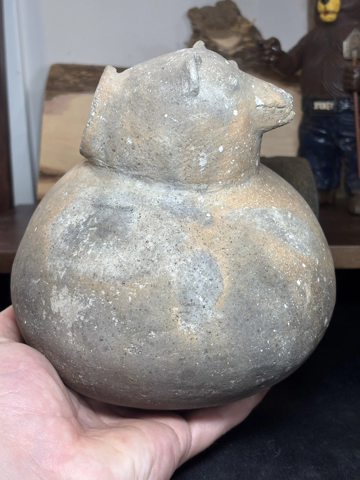 6 1/4″ Mississippian Hooded Bear Effigy Pot — Arkansas — view 5