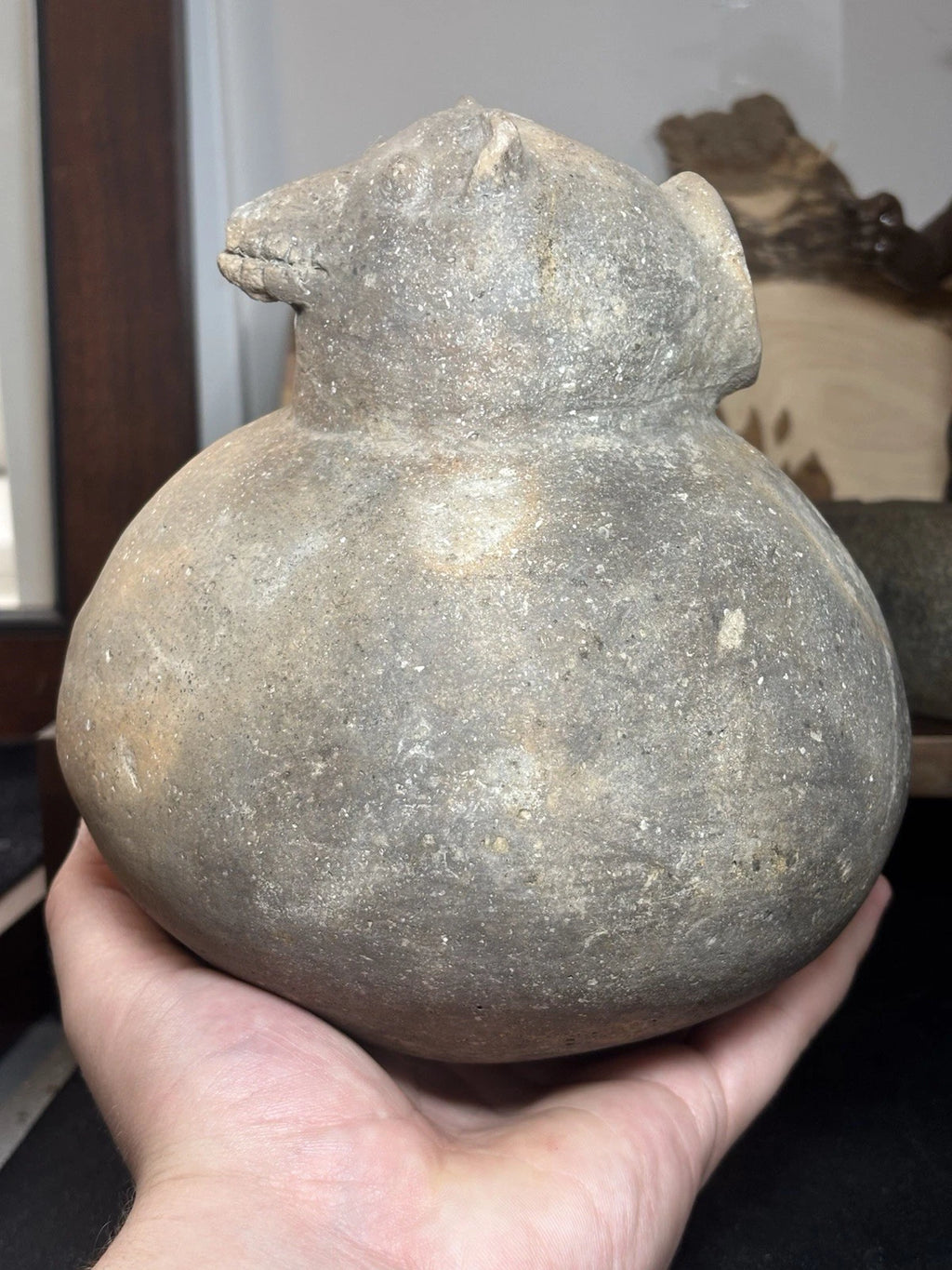 6 1/4″ Mississippian Hooded Bear Effigy Pot — Arkansas — view 7