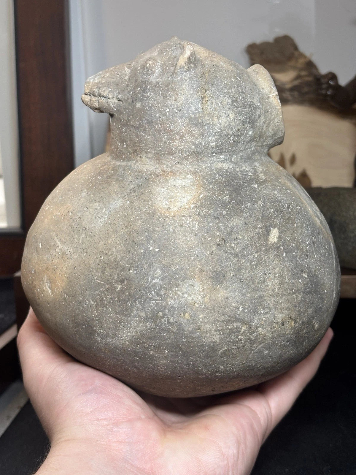 6 1/4″ Mississippian Hooded Bear Effigy Pot — Arkansas — view 7