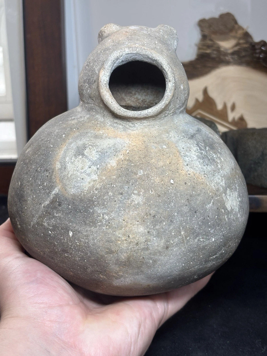 6 1/4″ Mississippian Hooded Bear Effigy Pot — Arkansas — view 8