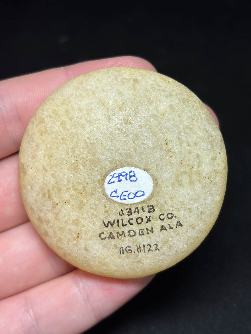 2¼″ Quartz Biscuit Discoidal — Wilcox Co., AL — photo 4