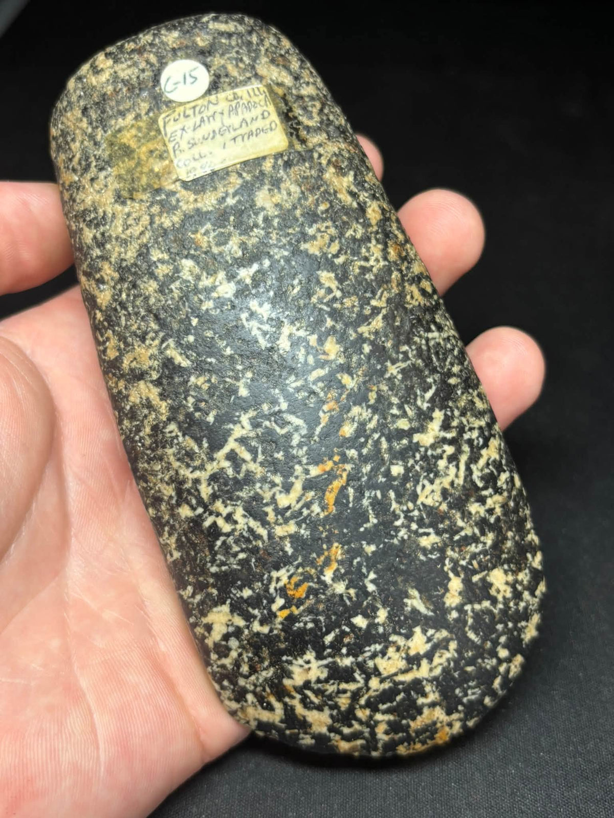 5⅜″ Colorful Granite Celt — Fulton Co., IL
